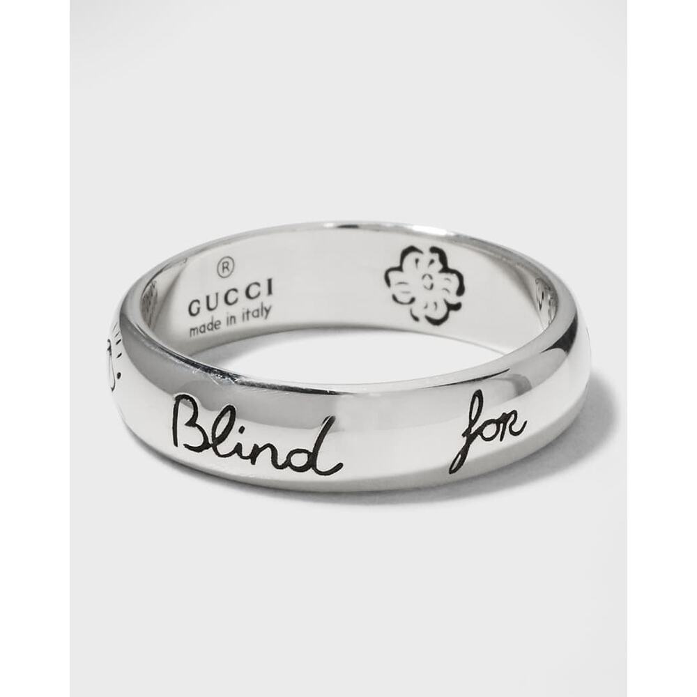 Blind for Love 5mm Sterling Silver Band Ring Gucci